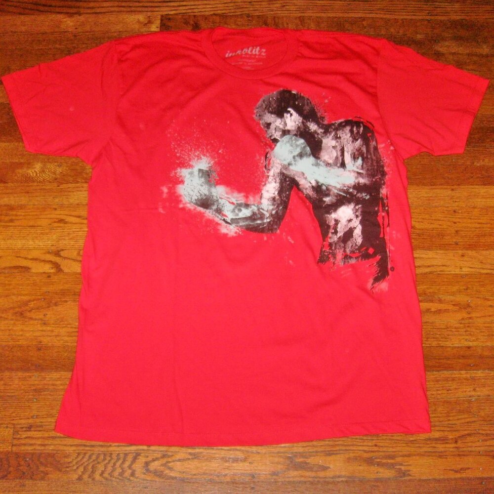 Unbreakable Boxer Art Tee Shirt Men's Sz L Fight Club Red Boxing Team T-Shirts